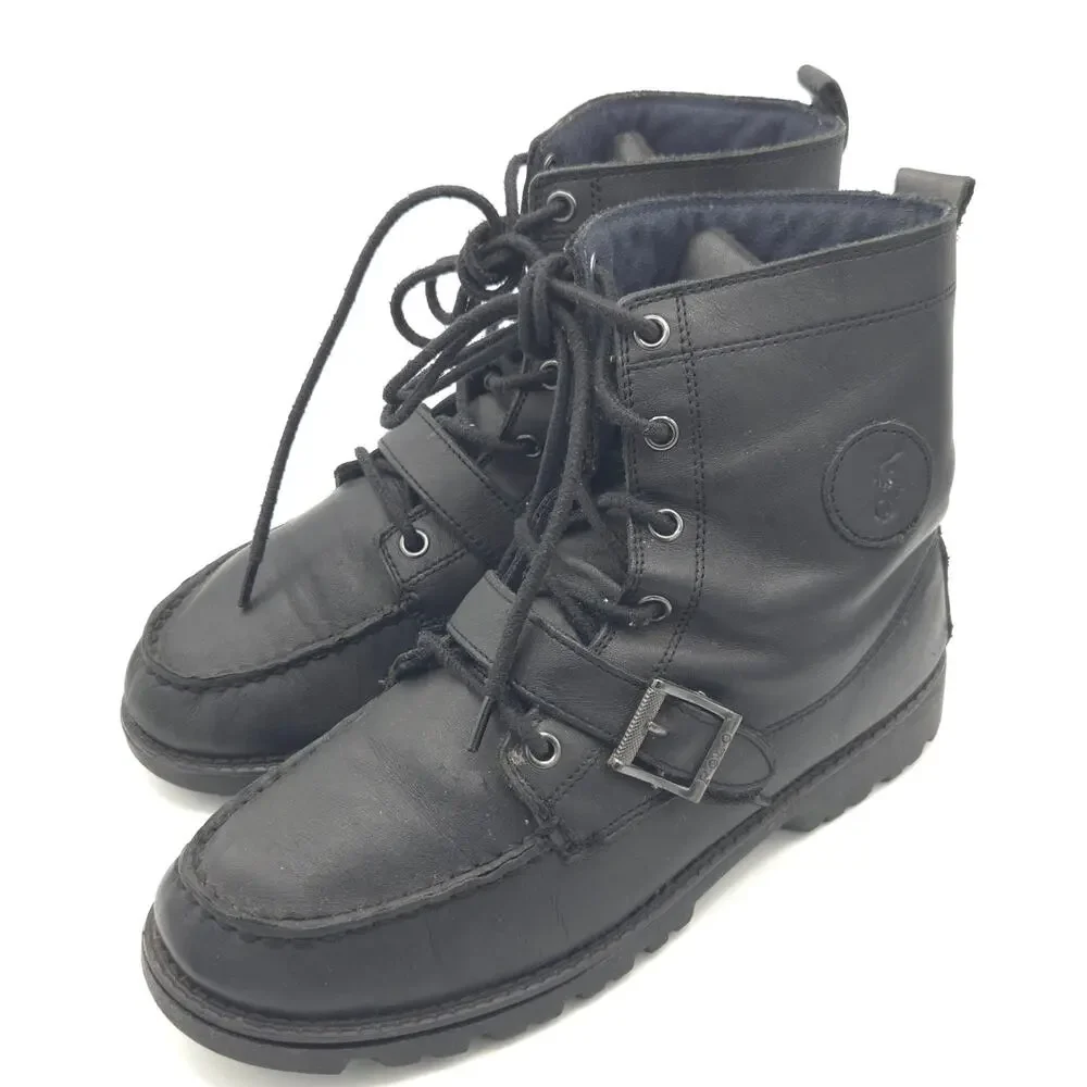 Polo Ralph Lauren Ranger Hi II Men's Size 7 Boots Black Buckle